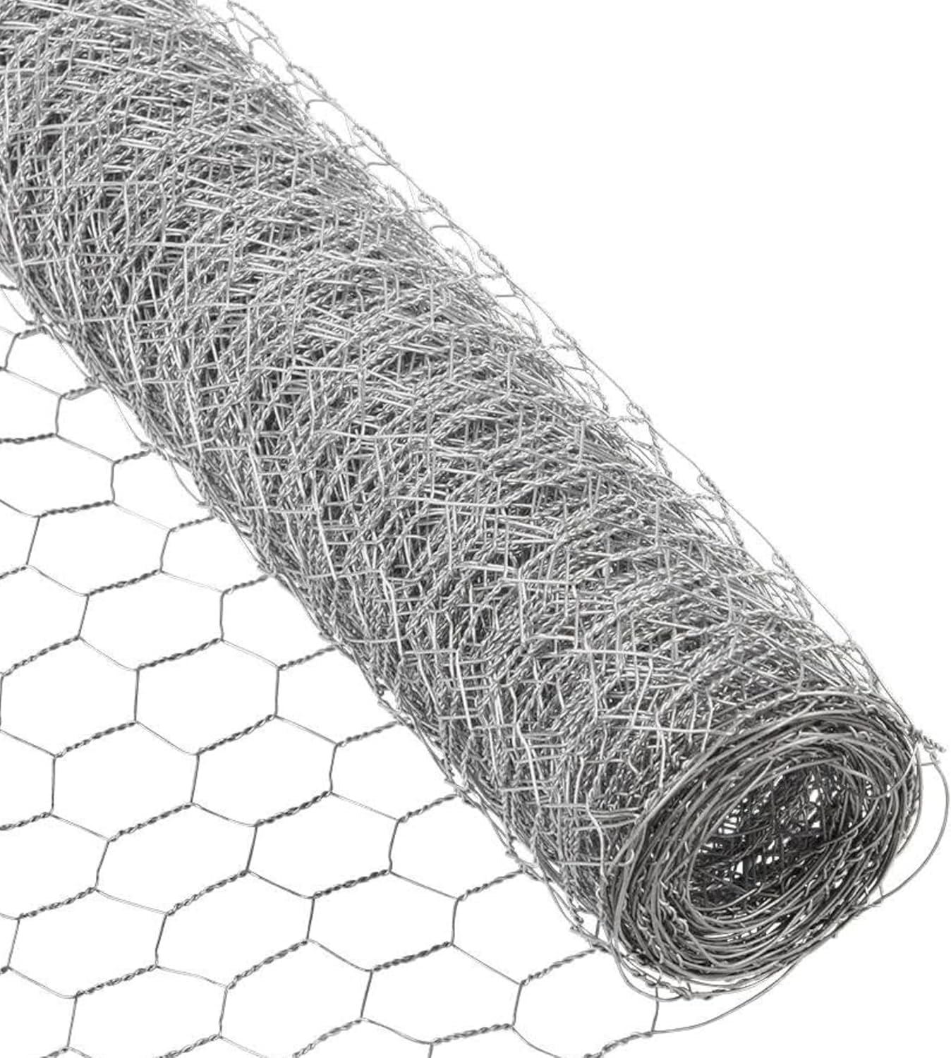 Adeptna Silver Galvanised Wire Netting - Strong Chicken Mesh Fence | Hexagonal Garden Wire Netting For Rabbit Hutch, Poultry Run, Plant Protection & Diy Craft Fencing (10M X 0.9M X 25Mm)