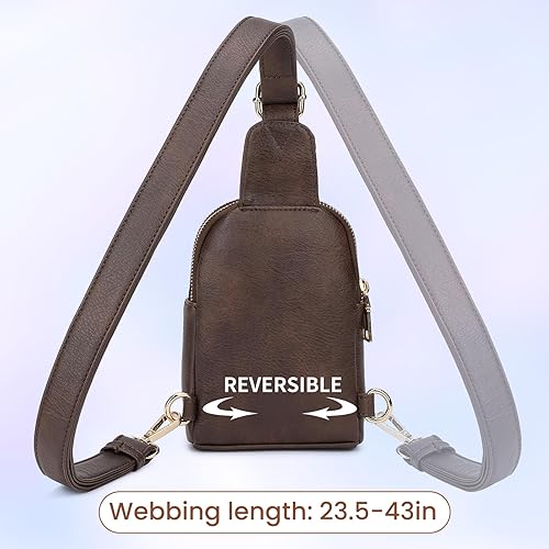Miniatura 3 de Pequeña bolsa bandolera para mujer, bolso cruzado de cuero impermeable para mujer, bolsa de pecho con correa ajustable