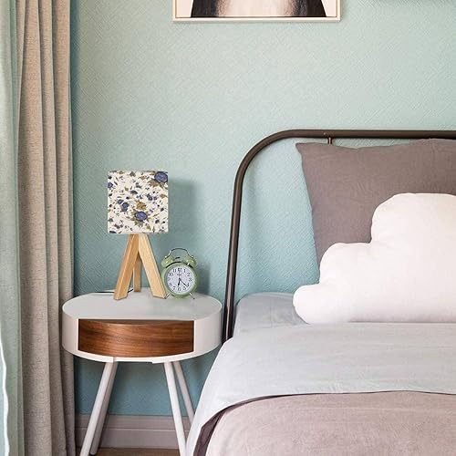 Miniatura 3 de OEPWQIWEPZ Lámpara de mesa de noche con trípode, preciosa y sin costuras, con estampado de rosas primaverales para decoración, textiles, lámpara de
