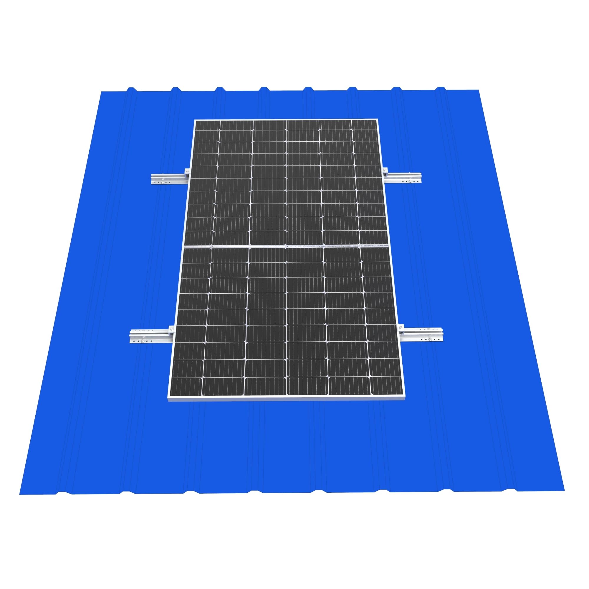 Kit de montage pour toit en tôle ondulée photovoltaïque | Fixation, support pour 1 module | Profil en T 40 cm | Support de panneau solaire avec pince terminale et vis pour modules solaires de