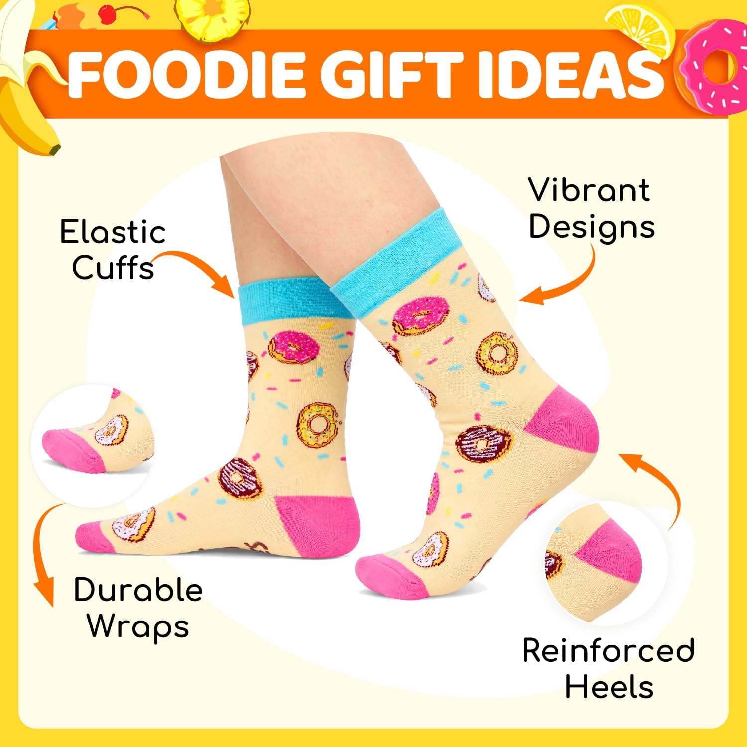 HAPPYPOP Funny Socks for Kids - Pickle Donut Popcorn Ice Cream Gifts for 7-9 Years Old Girl - Image 4