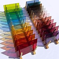 LITMIND 24-Sheet Transparent Stained Glass Variety Pack - Soft Rainbow Mix 6x4 Inch Smooth Sheets for Suncatchers, Mosaics & Crafts