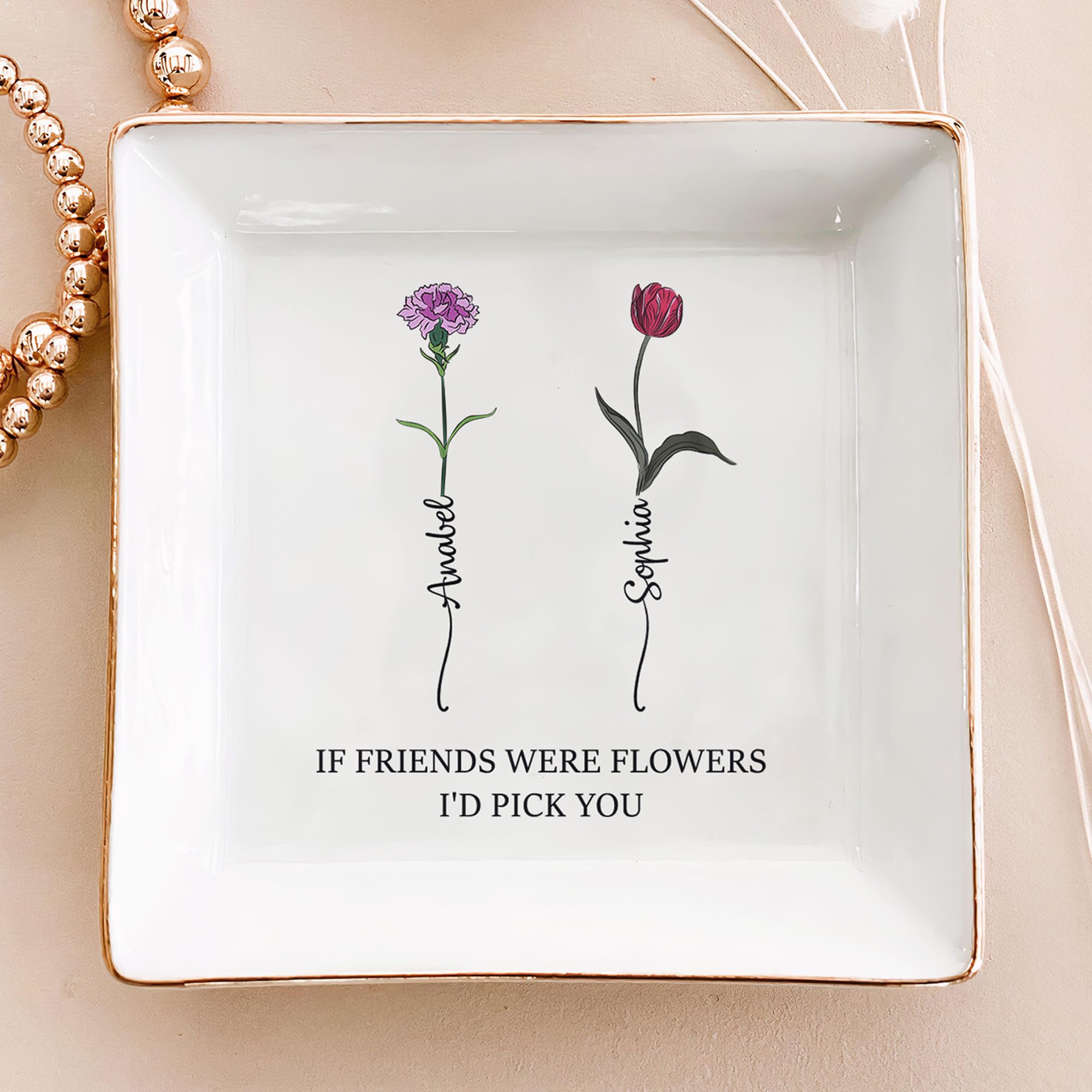 Macorner Personalized Jewelry Dish - Friendship Gifts for Women & Men, Birthday Gifts for Friends
