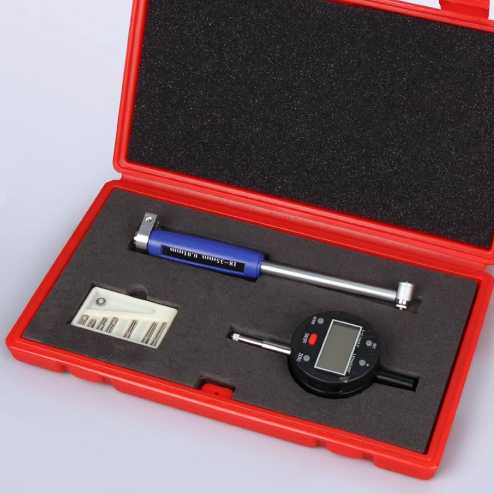 Medidor digital interior de 0 a 12,7 mm, diámetro interior de 0,01 mm, resolución de 0,0005 pulgadas con juego de medición de diámetro de varilla de medición