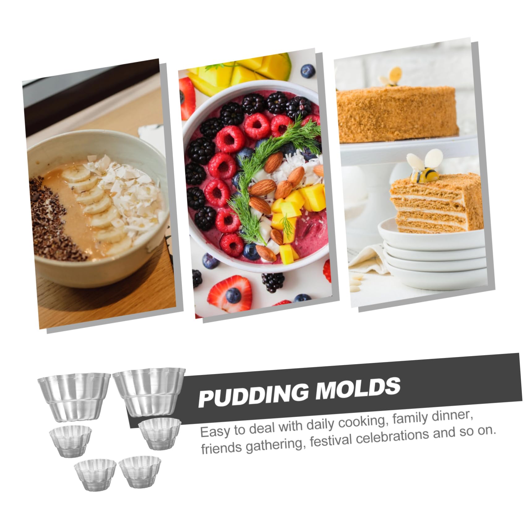 TOPBATHY 18pièces Moules à Pudding Aluminium Lot De Antiadhésifs Pour Gâteaux Et Pouding Ustensiles De Cuisine Pour Pâtisserie