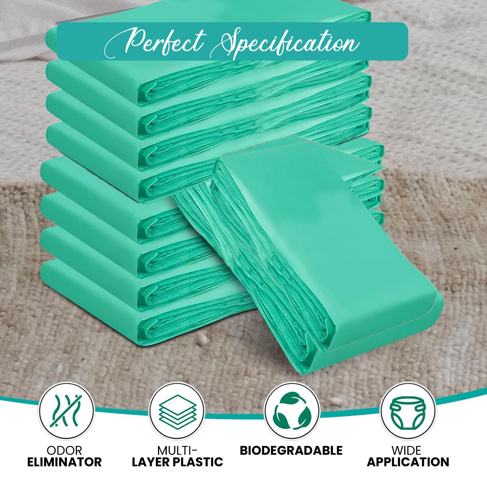 Recambios compatibles con cubos de pañales clásicos DEKOR, paquete de 8 unidades más 1 bolsa de repuesto exclusiva de 30% de grosor extra con potente aroma a polvo fresco para eliminar olores
