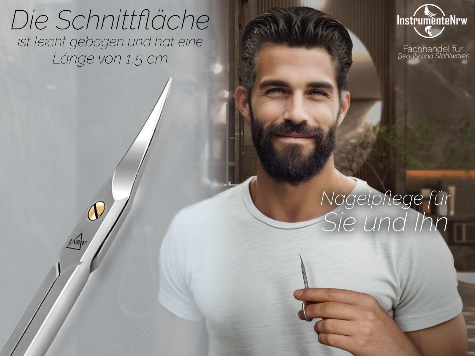 Nagelhautschere & Nagelhautschieber Set Aus Edelstahl – Gebogene, Scharfe Spitzen Für Maniküre & Augenbrauen