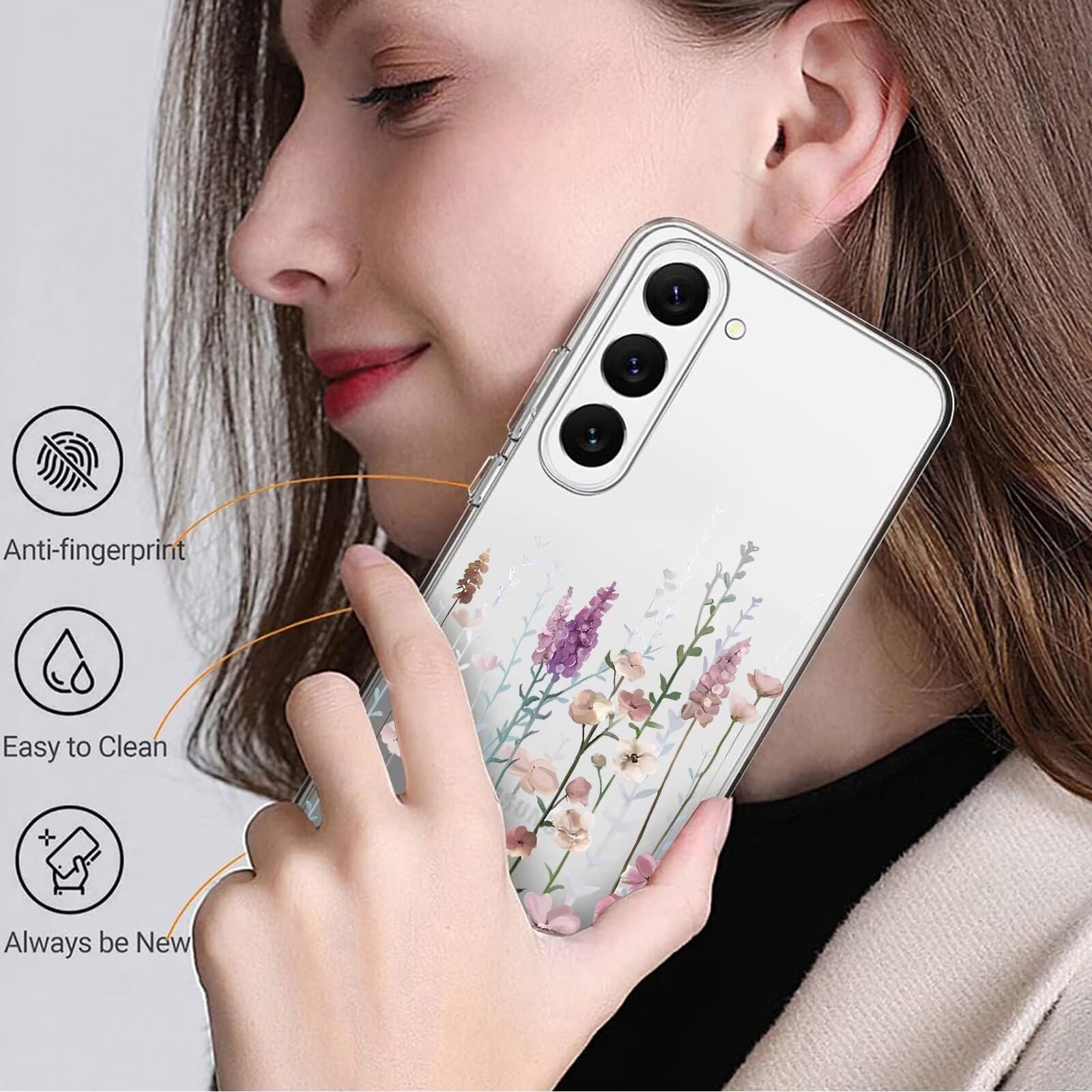 Kaywzo Cover per Xiaomi Redmi 10/Redmi 10 2022,Custodia in Trasparente TPU con Modello del Modelli di Fiori Colorati,Ultra Sottile Donna Silicone Phone Protezione Case Cover-4