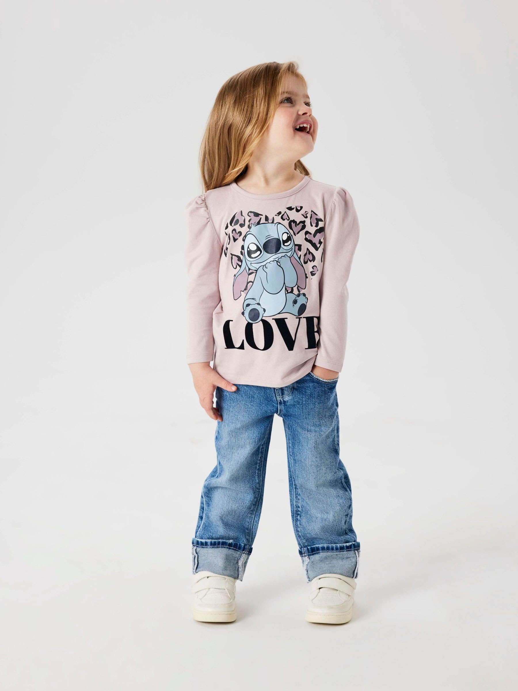 Name IT Mädchen Name It Girl Oberteil mit Langen Ärmeln Stitch Nmfdiana Stitch Ls Top Box Noos Wdi (1er Pack)