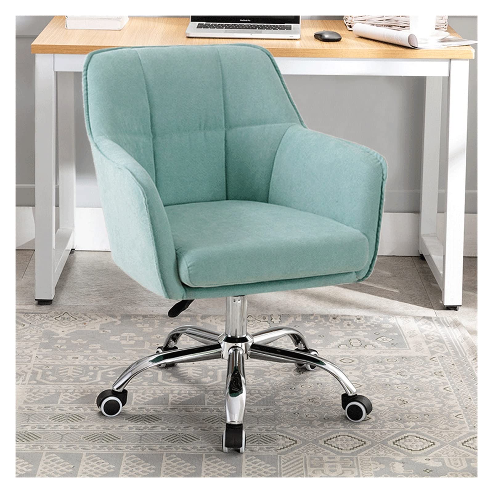 MVUYO FMURY Computer Chair Office Chair Adjustable Swivel Chair Fabric Seat Home Study Chair