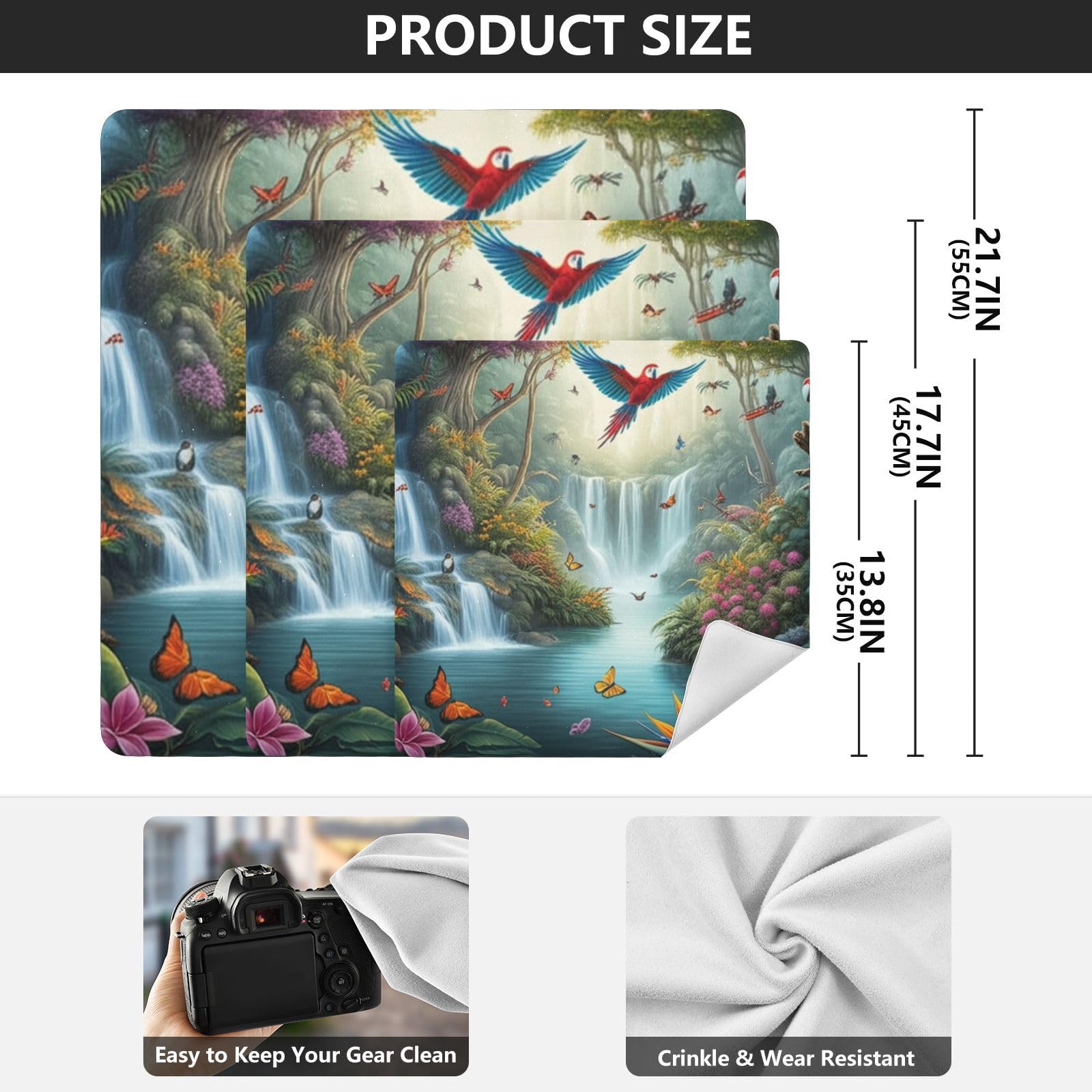 ODAWA Anti-Scratch Lens Wrapping Tropical Colorful Birds Self-Adhesive Cloths 21.7