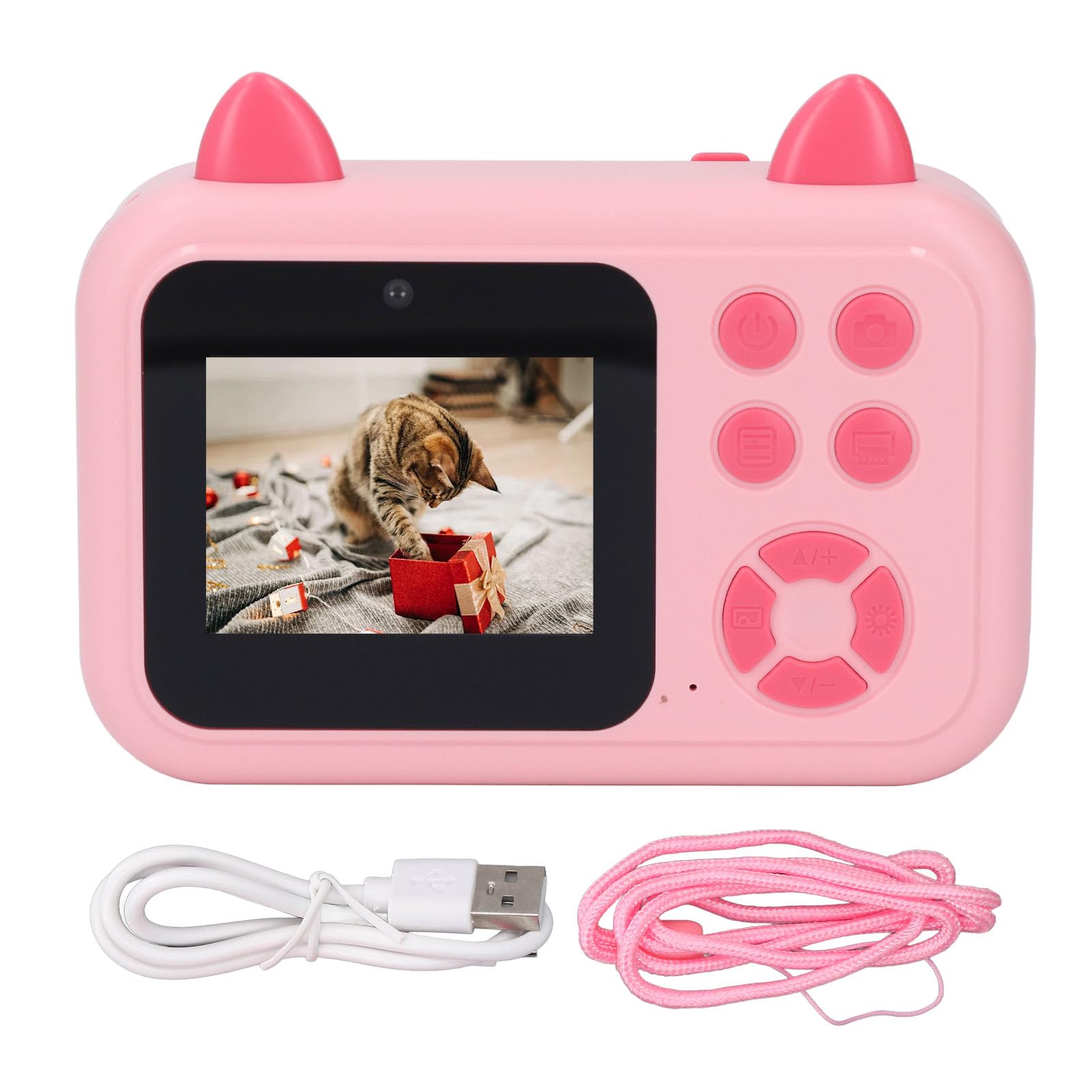 Kids Kamera cyfrowa kamera maluchowa kamera termiczna kamera do druku termicznego 2,4 -calowa ekran HD Zdjęcie wideo Nagrywanie Małych Dzieci aparat cyfrowy do fotografii (Pink)