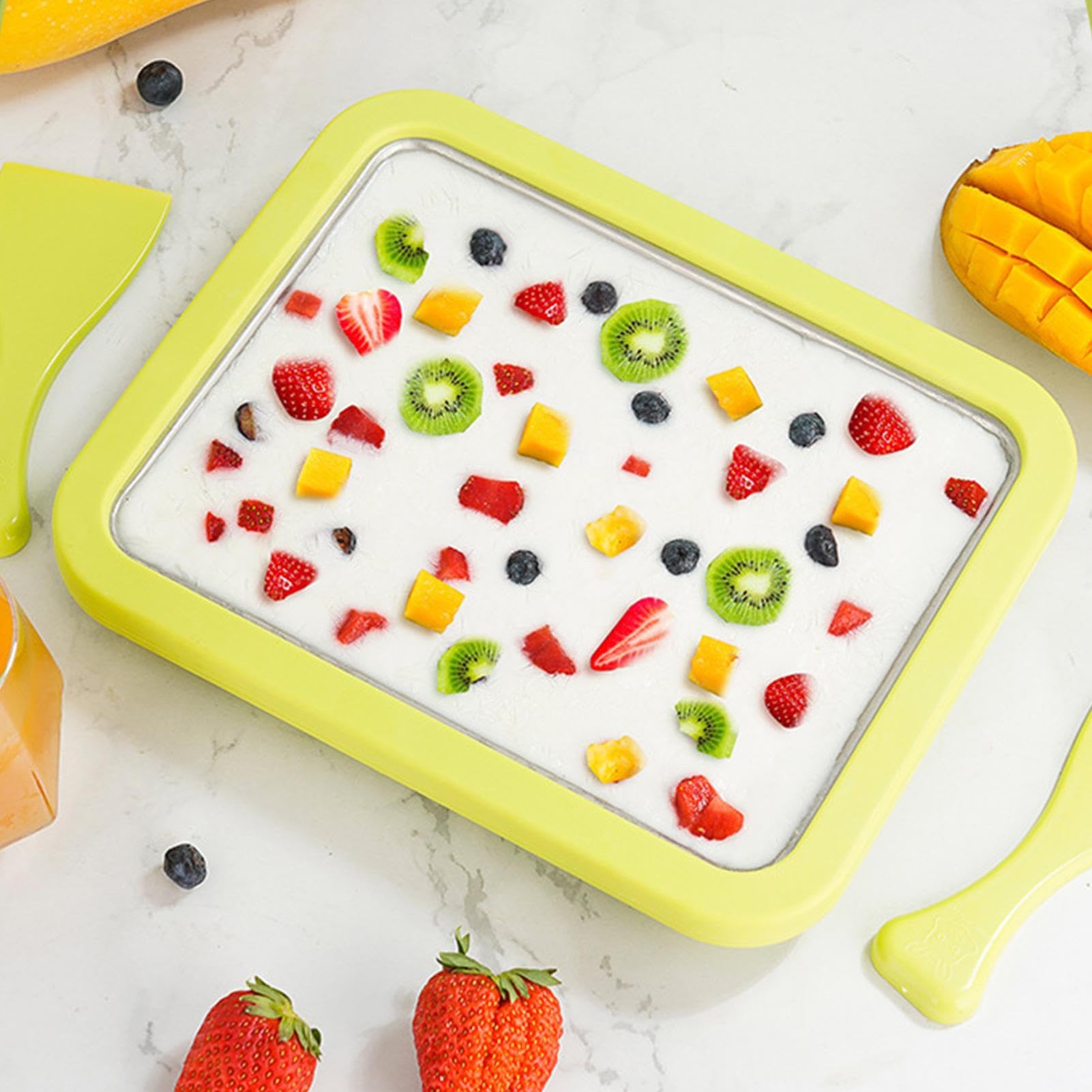 Eiscreme Roller Maker - Eisplatte Für Gerolltes Eis Ohne Strom, 22,5x17,5cm