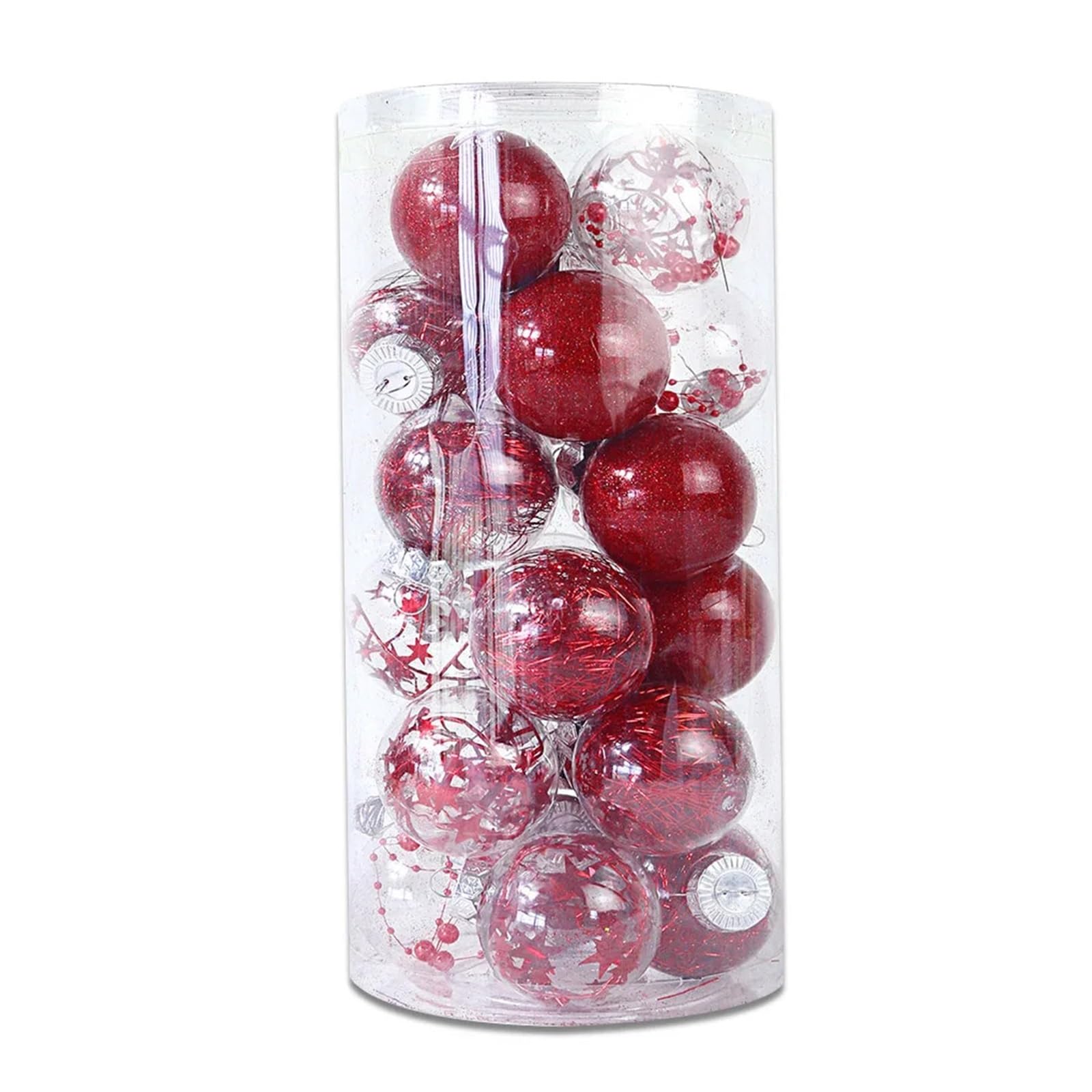 Palline di Natale Decorazioni 24 pezzi di palline Natale for decorazioni da camera letto in stile fattoria matrimoni(E)