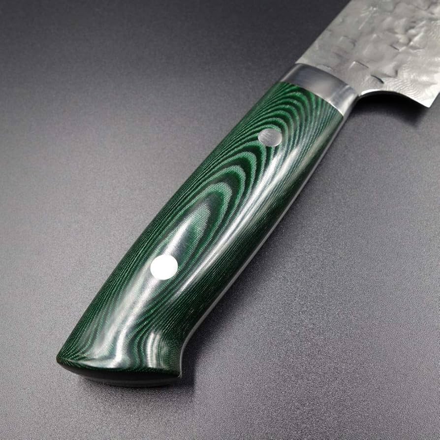 佐治武士 V金10号 牛刀 180mm 赤黒 マイカルタ ダマスカス 33層 Amazon｜佐治武士 作 中山型 赤黒 マイカルタ ハンドル ダマスカス 33