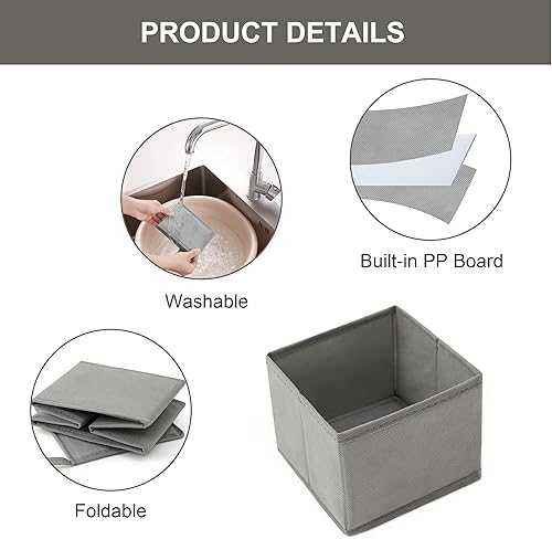 Miniatura 3 de Qozary Paquete de 8 organizadores de ropa de bebé organizadores de cajones para ropa caja de almacenamiento plegable de tela para ropa ropa interior