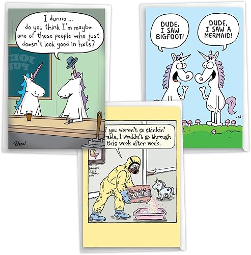 Miniatura 7 de NobleWorks Paquete de 3 divertidas tarjetas de felicitación de cumpleaños con sobres (1 diseño, 3 cada uno) ropa interior de mediana edad