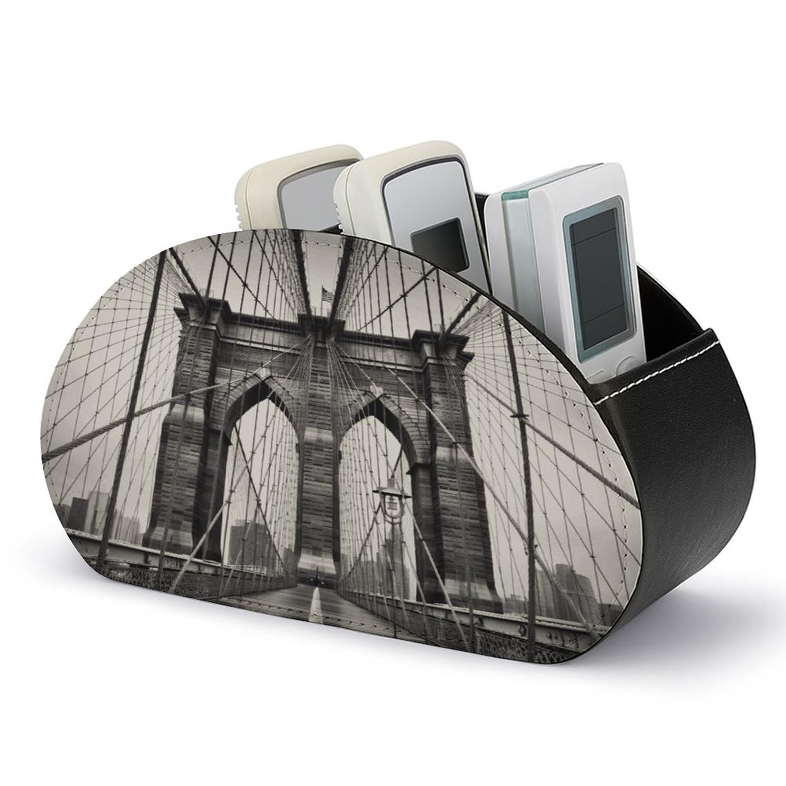 Btcowzrv Style Brooklyn Bridge Remote Control Holder With 5 Compartments