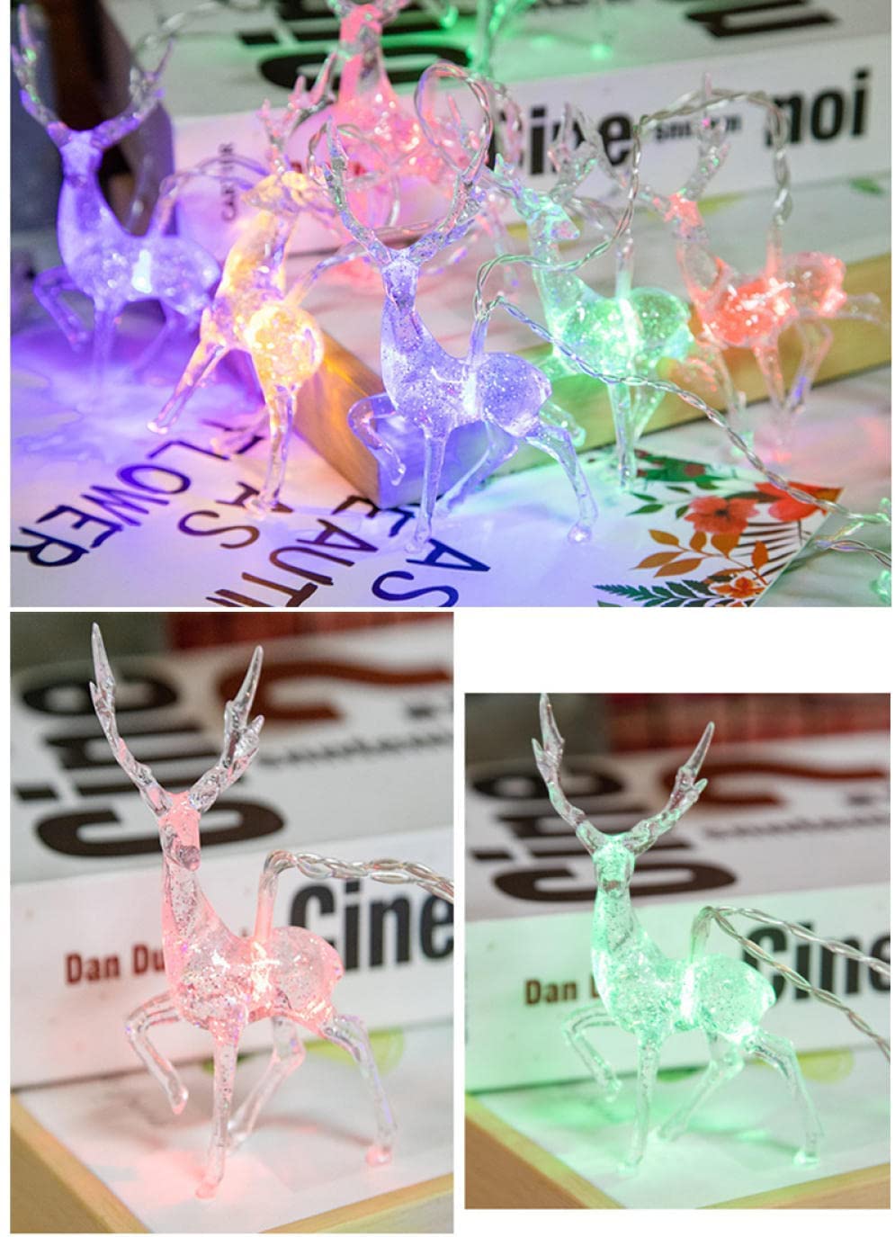 Lichterketten, Kreative Lichterketten mit Rentier-Motiv(Colorful)