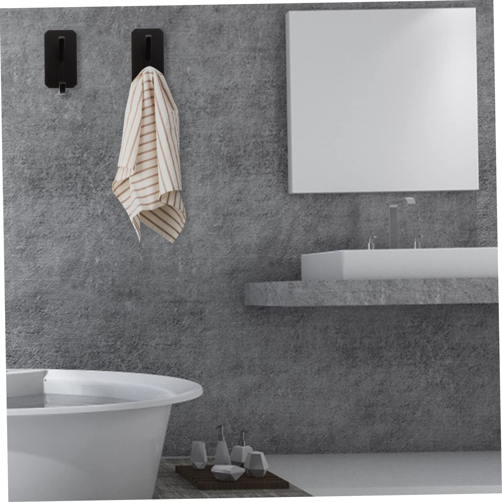 MAGICLULU 6piezas Ganchos Adhesivos Para Pared De Impermeables y Resistentes Para Cocina y Baño Almacenamiento De Ropa y Accesorios