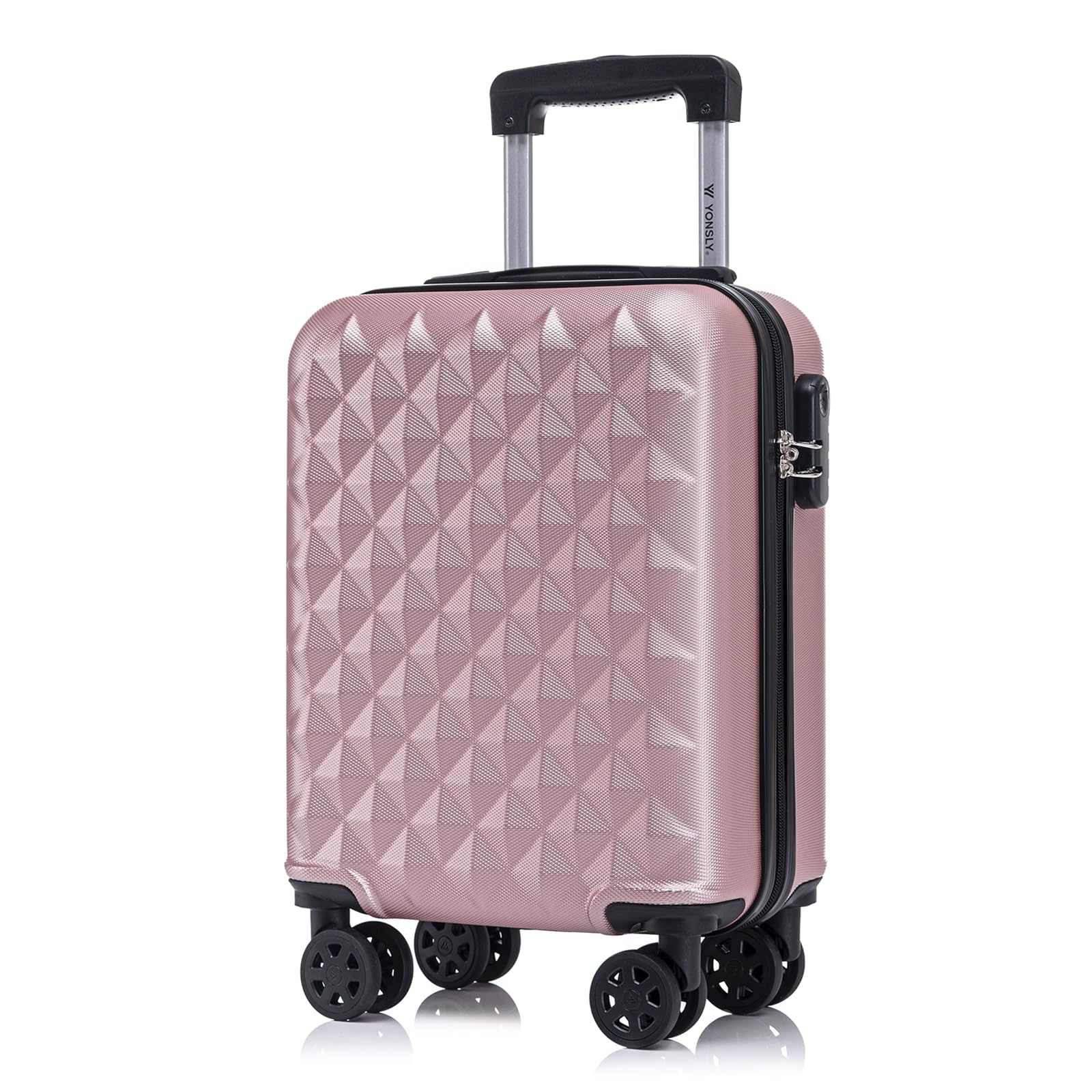 YONSLY Trolley Koffer Set, Reisekoffer, Rollkoffer Handgepäck, Kabinkoffer Suitcase, Gepäckset mit 360° Rollen, Hartschalenreisekoffer, Zahlenschloss, Gummigriff