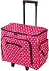 Large Sewing Machine Trolley Bag on Wheels in a Durable Pink Fabric with White Polka Dots, 47 x 38 x 24cm, Birch 006108PINK-DOT