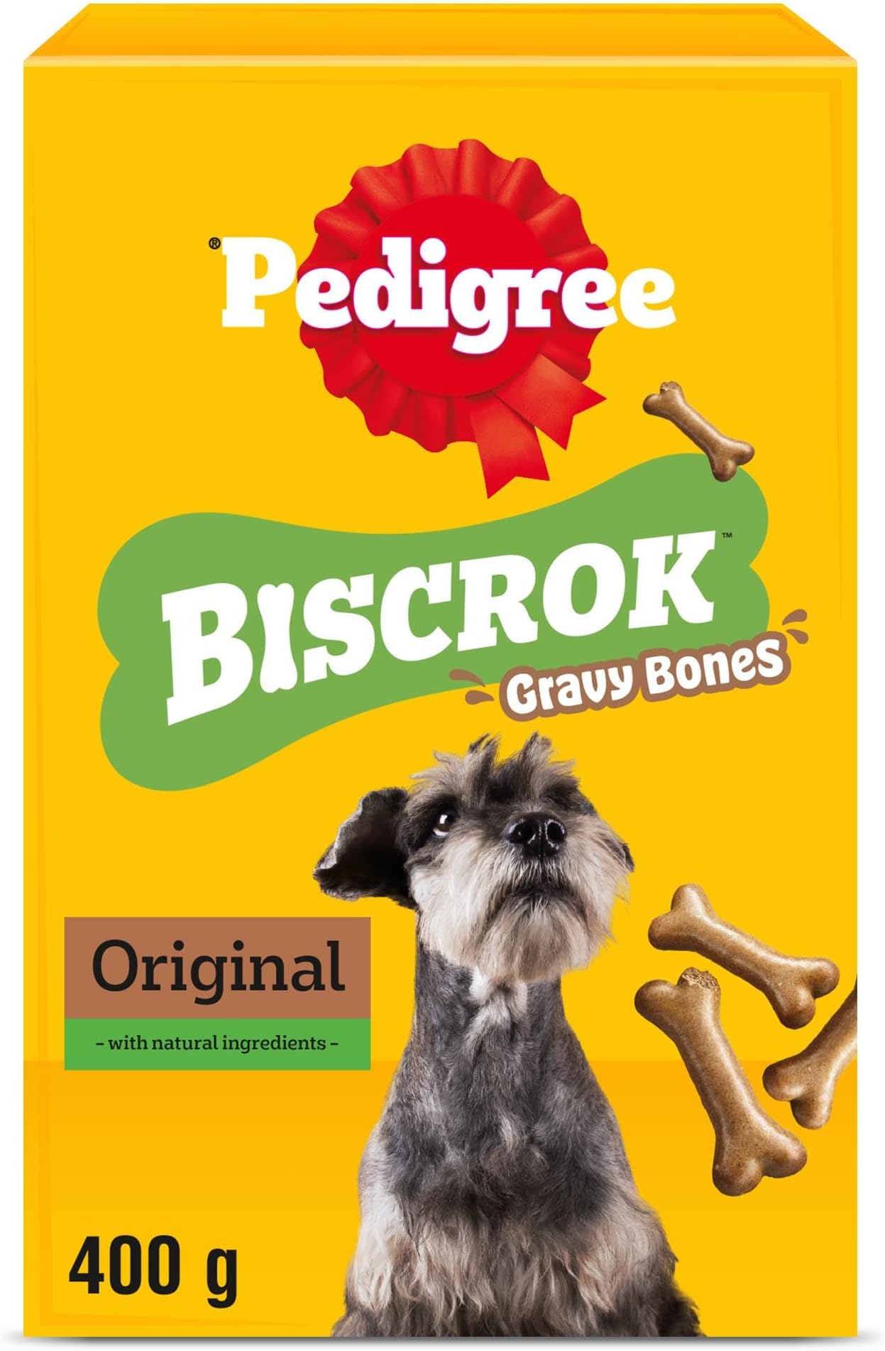 – PEDIGREE BISCROK Gravy Bones Adult Dog Treats Original Biscuits 12 x 400g