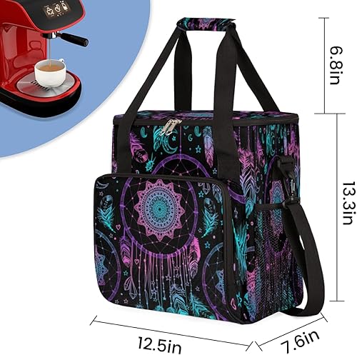 Miniatura 2 de Dreamcatcher - Bolsa de transporte para cafetera de mandala, bolsa de almacenamiento de viaje compatible con K-Mini o K-Mini Plus, estuche portátil