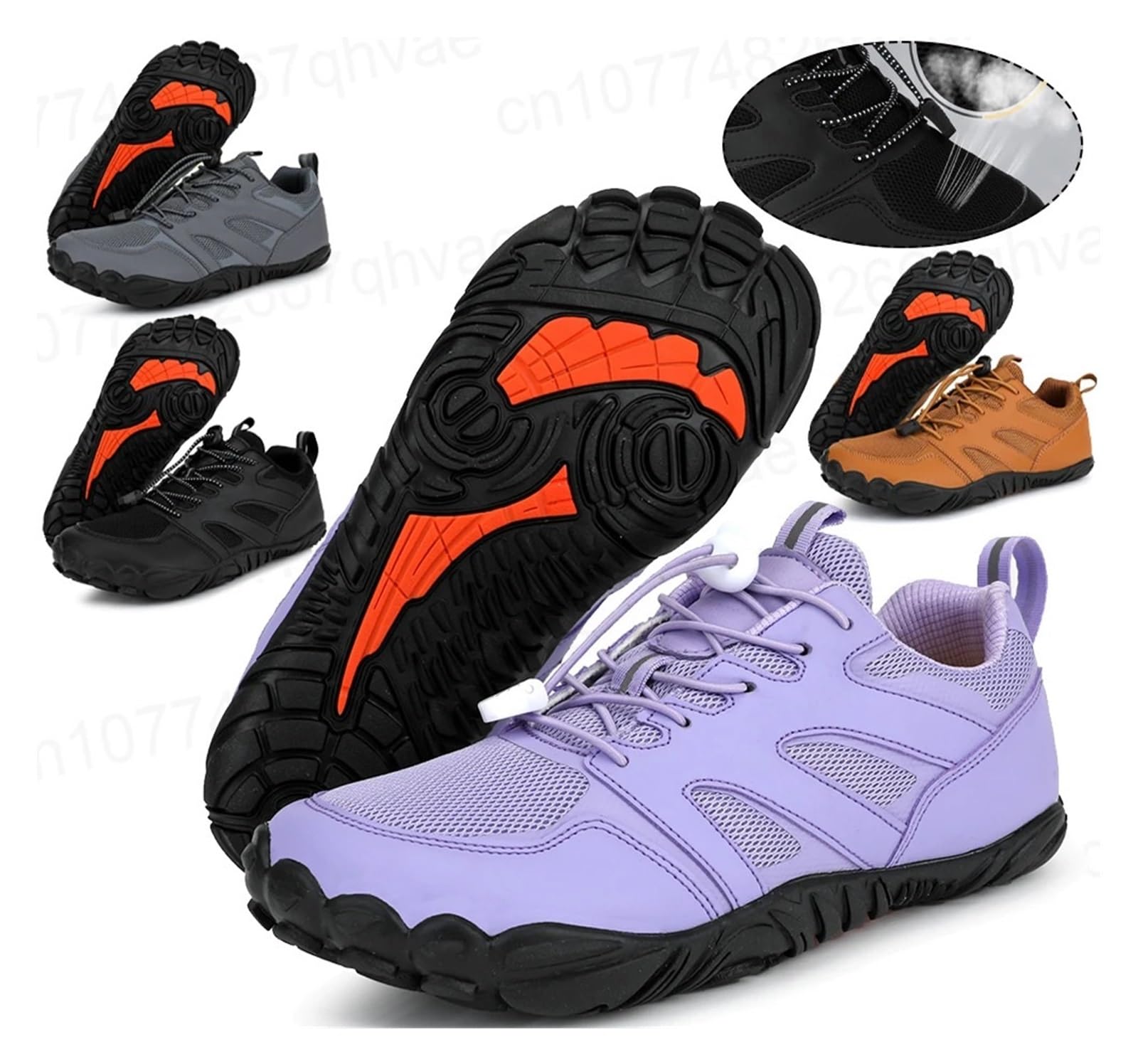 Wasserschuhe Unisex Wasserschuhe Beach Wide Barfußschuhe for Unisex Outdoor Running Casual Sneaker Schuhe Herren Sneakers(Black,46)