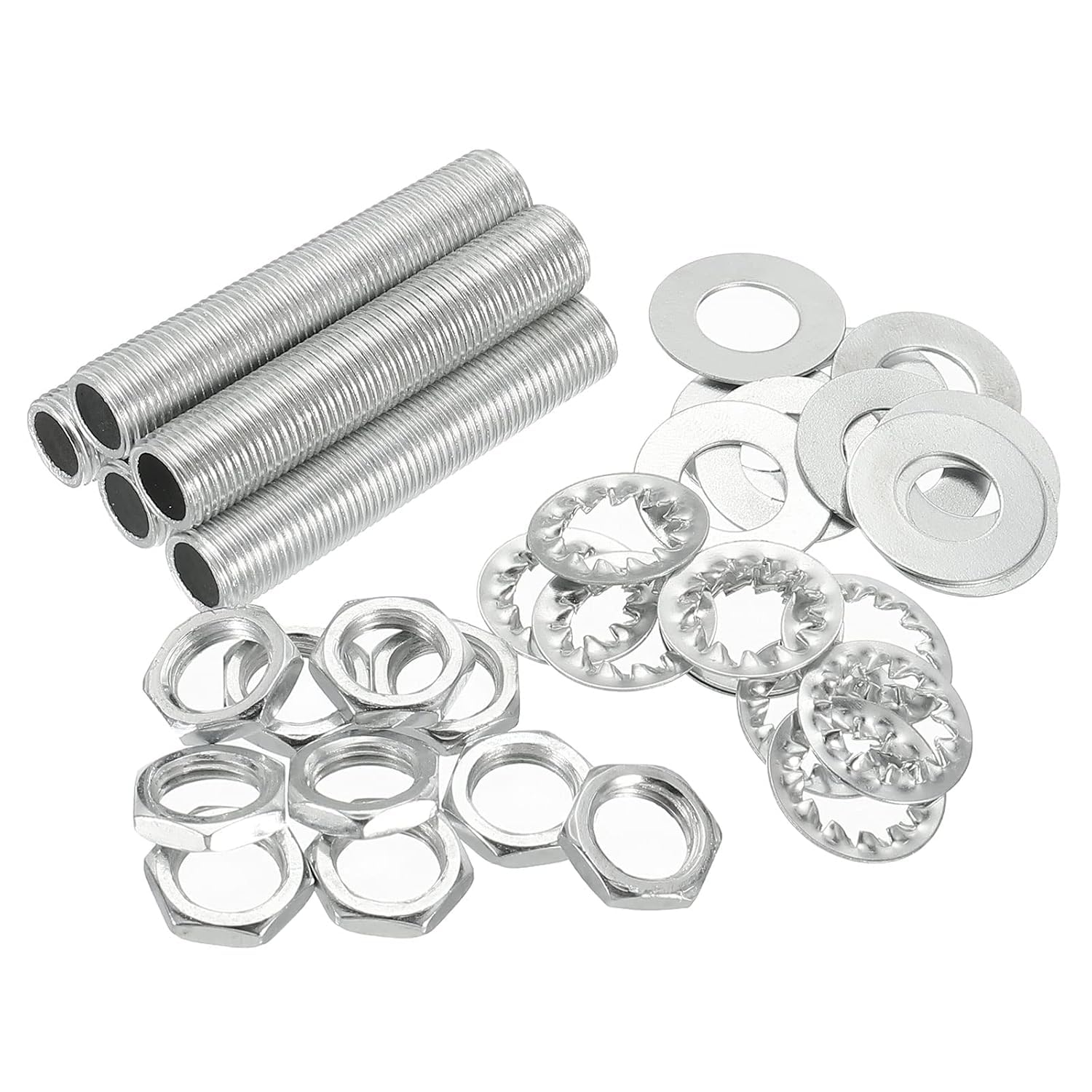 DECODESI 2" Lamp Pipe Kit with Lock Nuts Washers 1/8IP Thread Fasteners Assortment for Chandelier Ceiling Light Repair Assembly DIY Hardware-image-29