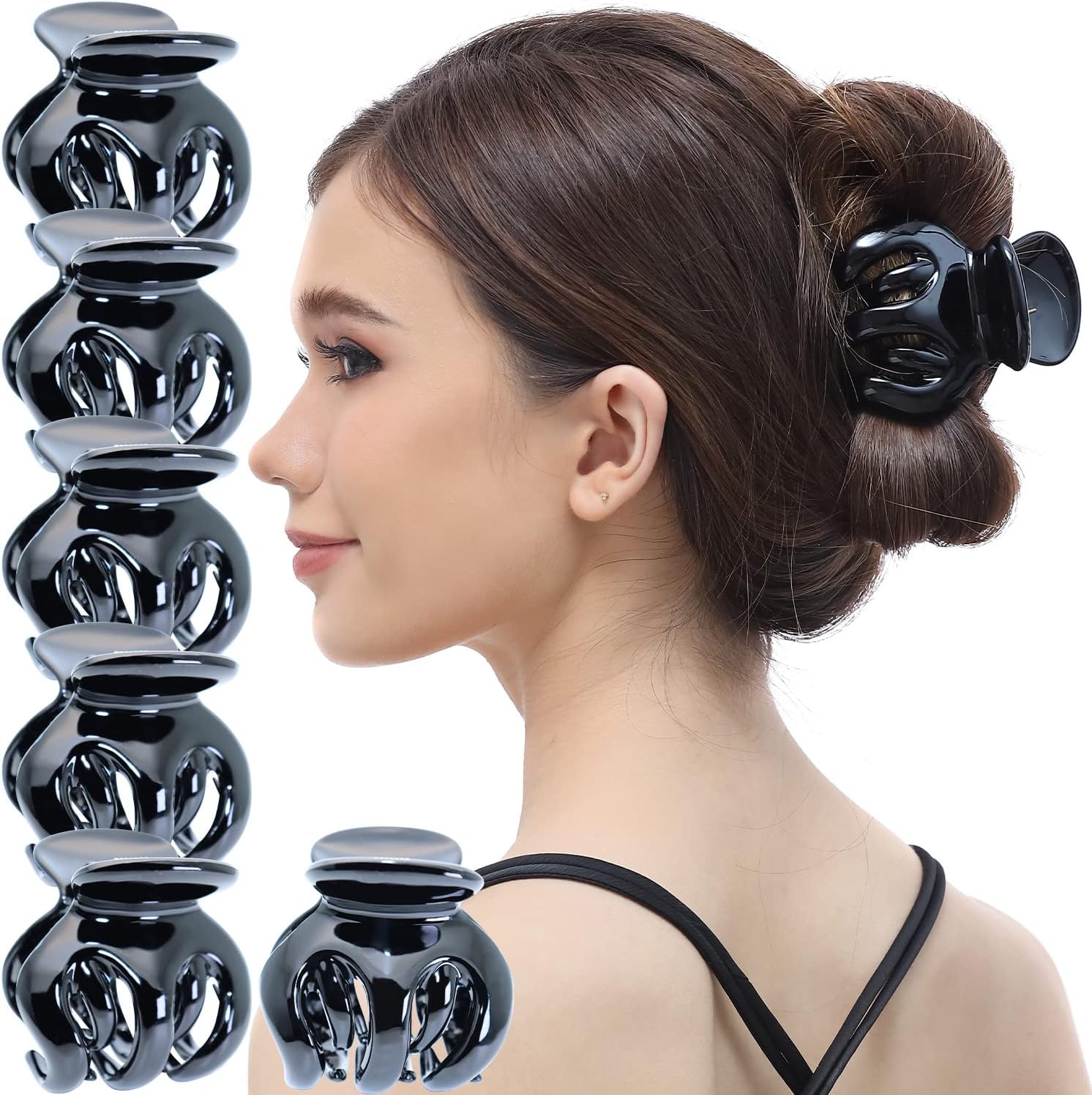 RC ROCHE ORNAMENT 6 Pcs Womens Hair Pumpkin Interlocking Teeth Slip Secure Grip Strong Solid