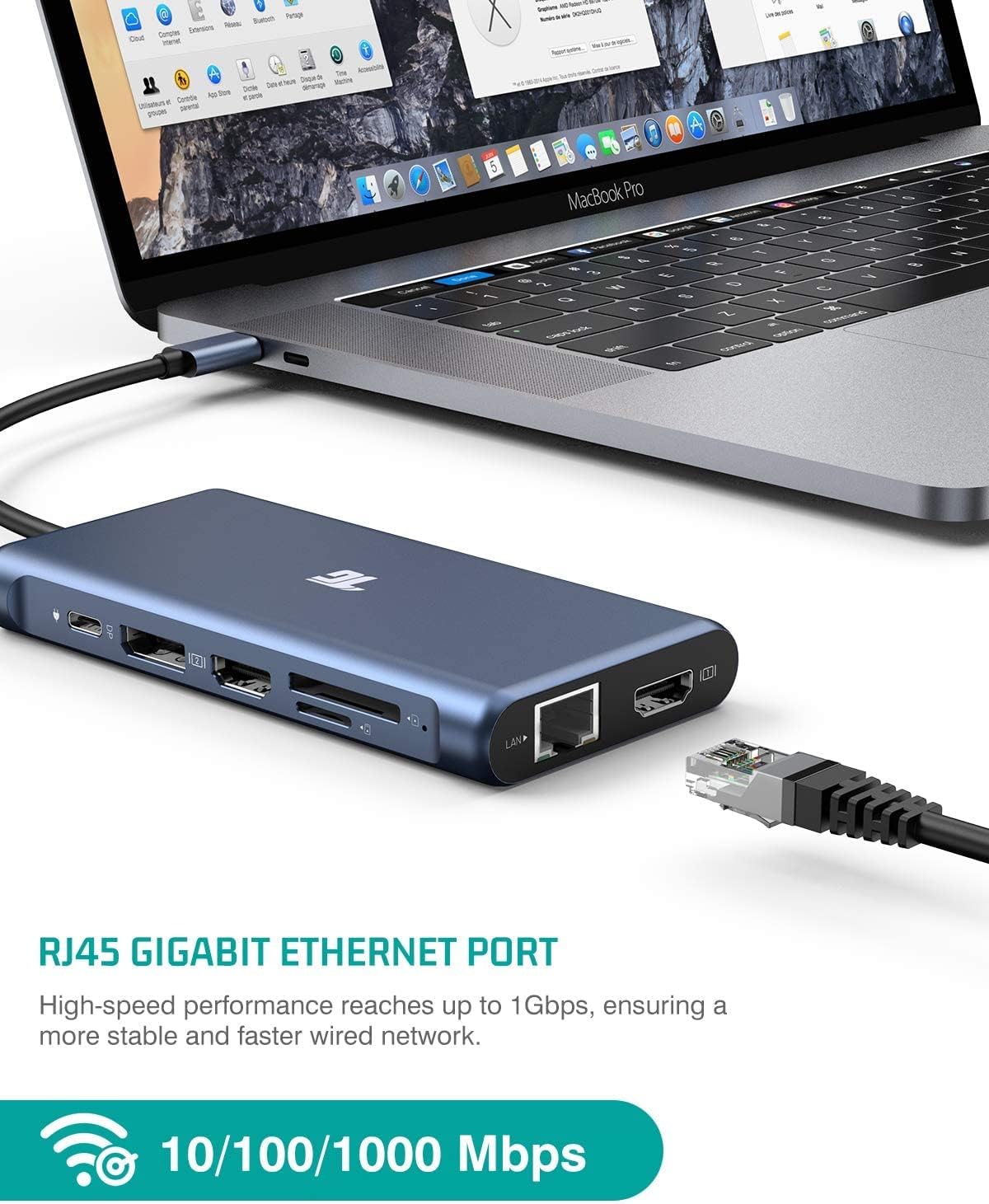 USB C Laptop Docking Station Dual Monitor, Tiergrade 12 in 1 USB C Hub Adapter Triple Display with 2 HDMI 4K, DisplayPort, Ethernet, 100W PD, 4 USB Ports, TF/SD for Dell/HP/Lenovo/MacBook Pro Laptop