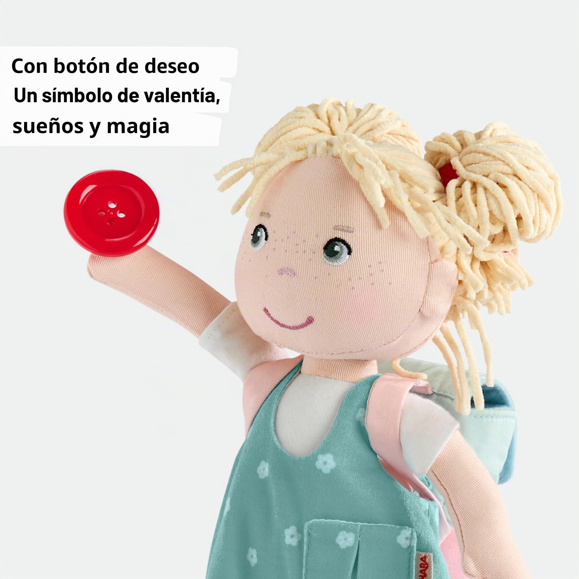 HABA Carmushka Tilli - Muñeca de Trapo para niños pequeños de 30 cm, Suave, Lavable y fácil de Poner, a Partir de 18 Meses, conocida por Mi botón, un Universo – 2013203001