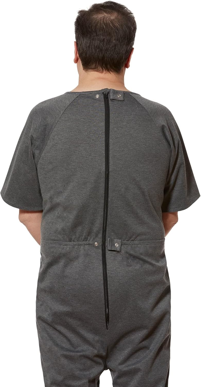 Ovidis Dementia Clothes - Alzheimers Anti-Strip Jumpsuit with Back-Zipper for Elderly Men - Bobby - Image 2