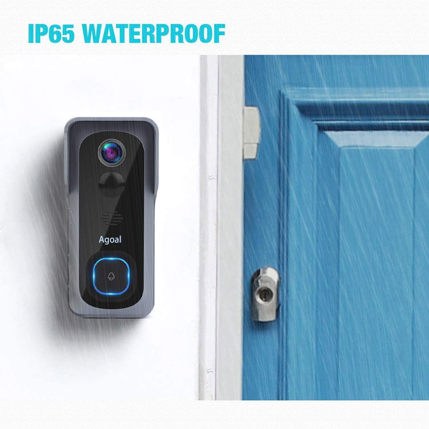 Best Deal 🛒 WiFi Video Doorbell Camera, Agoal Wireless Doorbell Camera with Chime, 1080P HD Home Security Smart Doorbell Camera with 32GB SD Card Installed, 166° Wide Angle, PIR Motion Detector, Night Vision