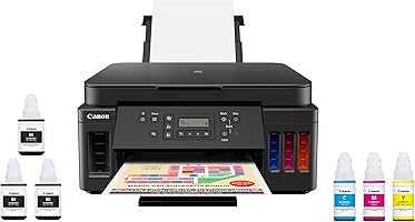 Canon PIXMA G6020 All-in-One Supertank Wireless (Megatank) Printer, Copier and Scan with Mobile Printing, Black, Works...