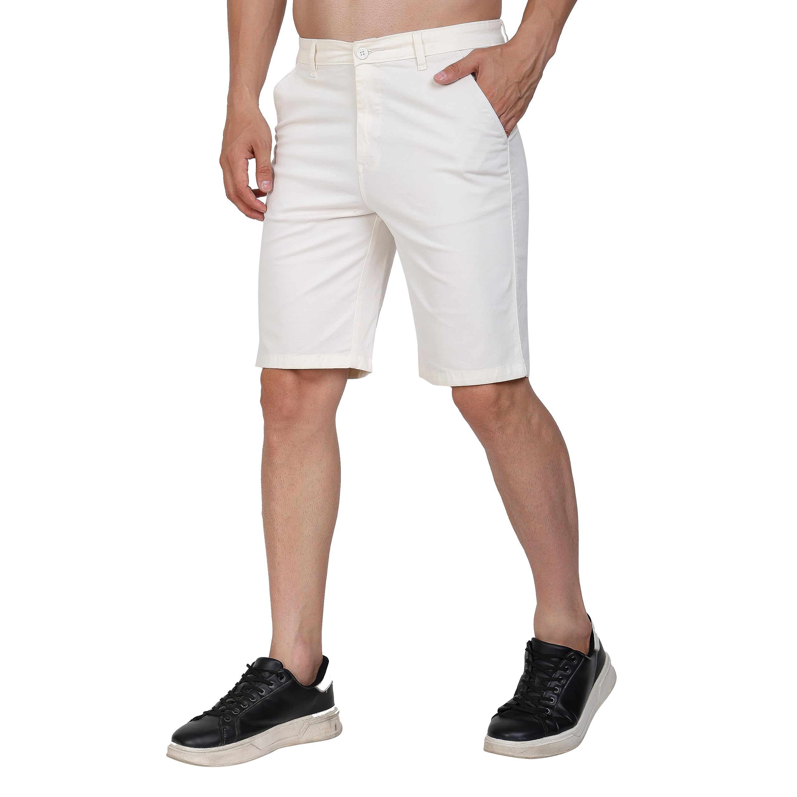 oxtrap Men's Regular Fit Shorts, Pure Cotton Chino Stretchable, Side Scoop Pockets and Back welt Pockets, Casual, Outdoor Shorts-picture-29