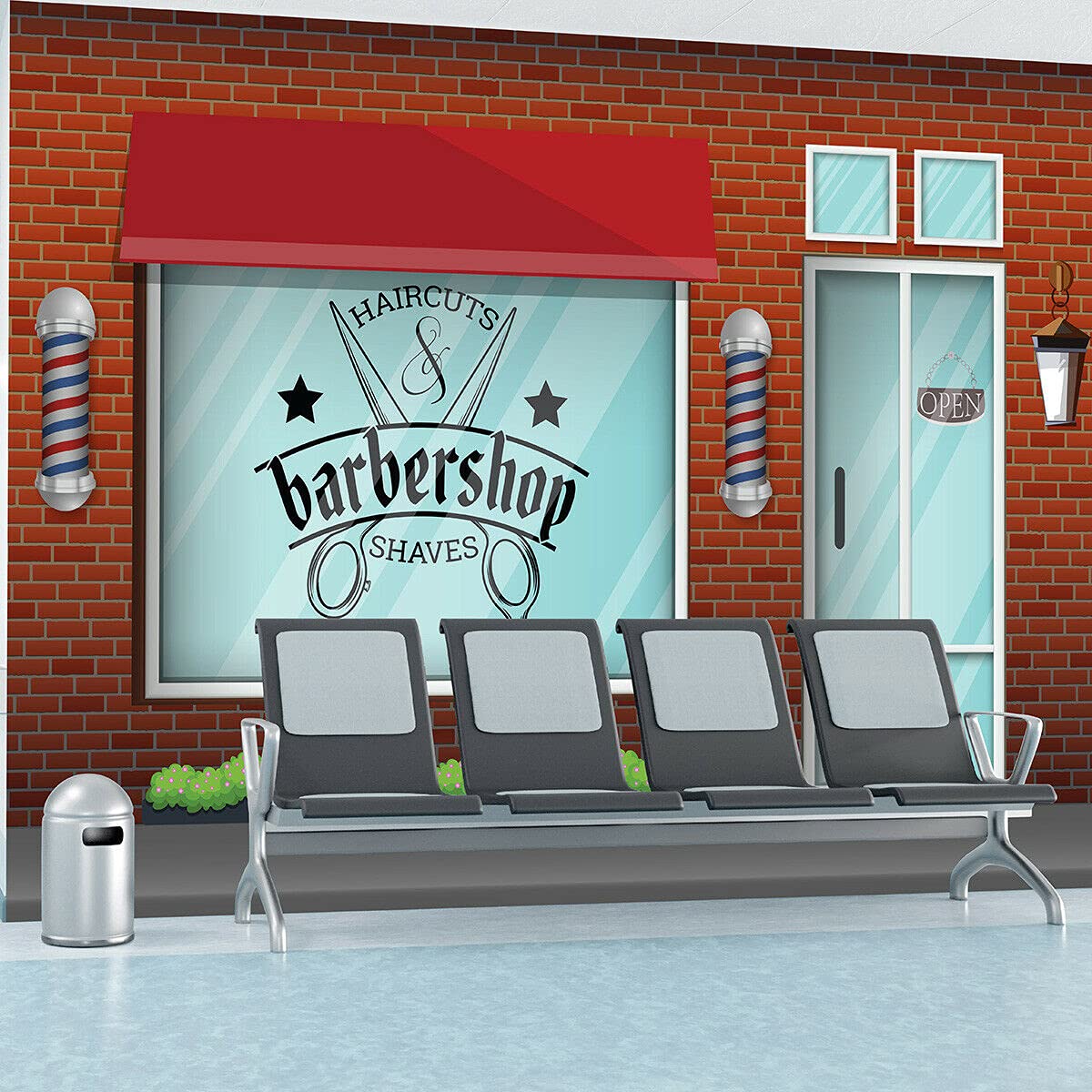 amazingsticker Barber Shop Dementia Alzheimer Friendly Photo Wallpaper Mural Senior Care Home Decoration Wall Covering 390x260cm