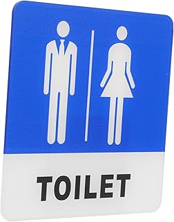 Unisex Bathroom Sign Acrylic Toilet Door Sign for Restroom Easy Mounting...