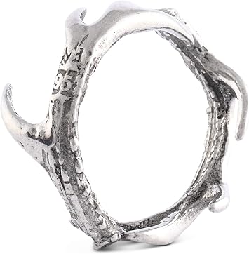 Vagabond House Solid Pewter Cast Metal Antler/Horn/Deer Rustic Napkin Ring