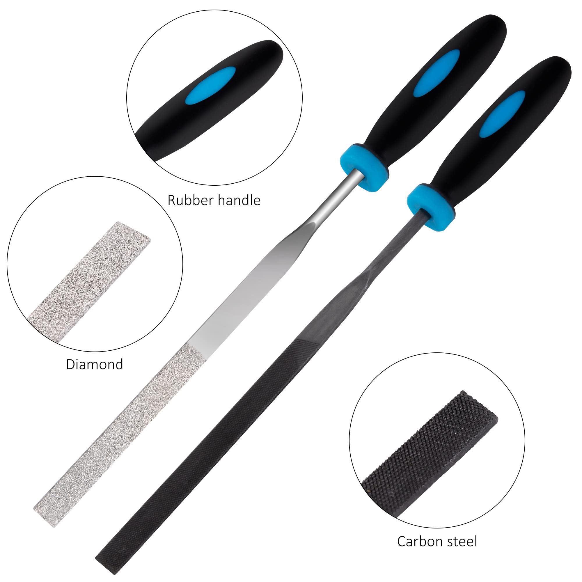 Limes Et Râpes En Carbone-Acier/Diamantée 13PCS, 150mm Lime Plate/Ronde/Demi-ronde/Triangulaire/Limes à Aiguilles Pour Bois Métal Cuir Plastique Pour