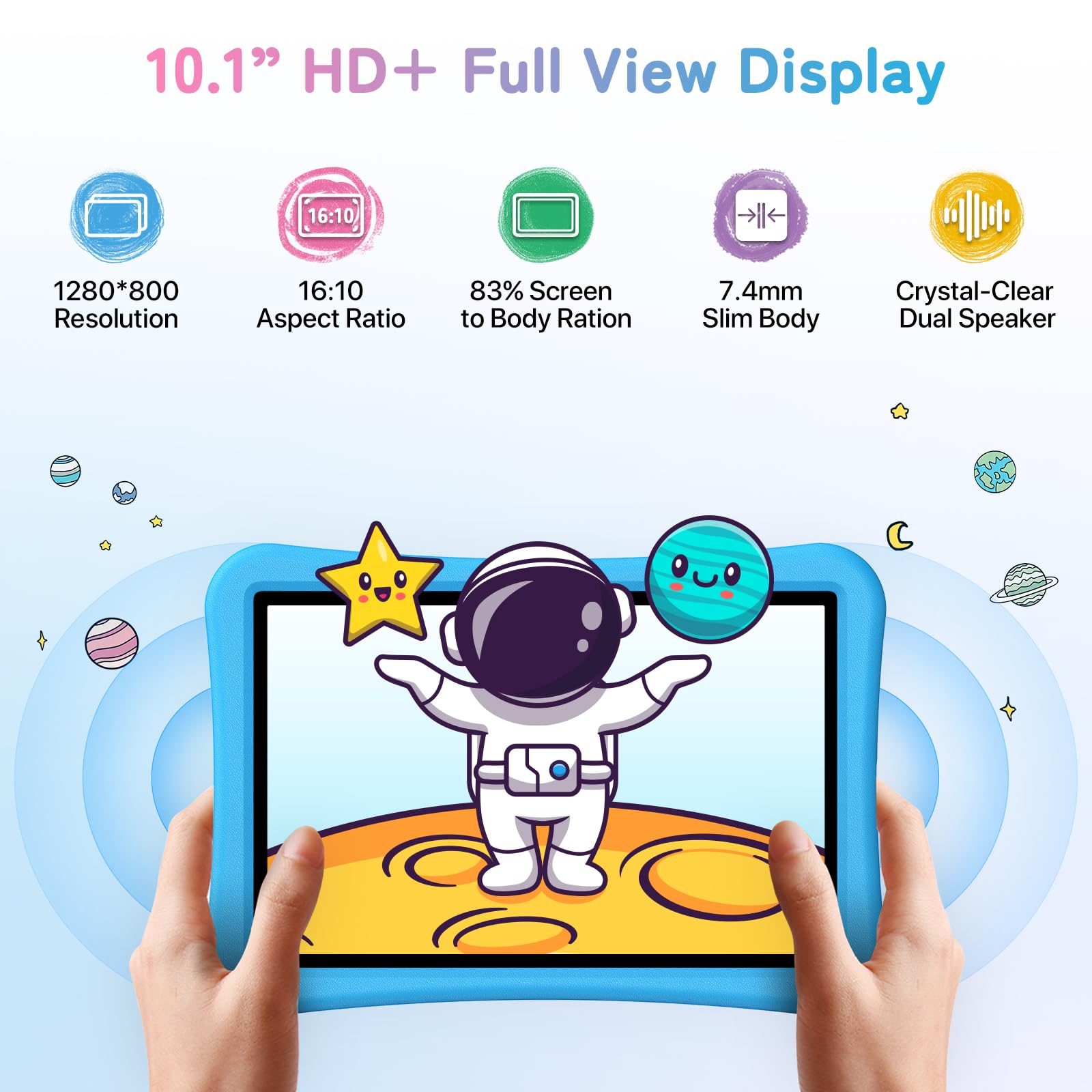 UMIIDIGI Tablet Bambini 10 Pollici,Controllo Genitori,8+128GB, Android Tablet per Adatto a tutte le età/Octa-Core/6000mAh/GPS/WiFi/Dual 4G SIM,G5 Tablets Per Bambini con Case,Blu