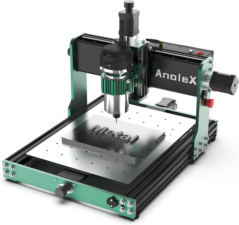 CNC Router Machine 3030-Evo Max, All-Metal XYZ Axis Dual Steel Linear Guides with 800W Trimmer Router, ideal for Cutting Aluminum, Brass, Stainless steel, Wood, Acrylic, MDF, Plastics
