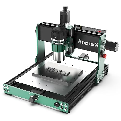 AnoleX CNC Router Machine 3030-Evo Max, All-Metal XYZ Axis Dual Steel Linear Guides with 800W Trimmer Router, ideal for Cutting Aluminum, Brass, Stainless steel, Wood, Acrylic, MDF, Plastics