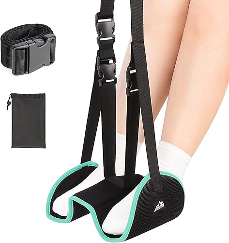 supregear Hamaca de pie, hamaca de pie plegable separada, reposapiés de avión para vuelo, oficina, hogar, accesorio de viaje, mujeres y hombres,