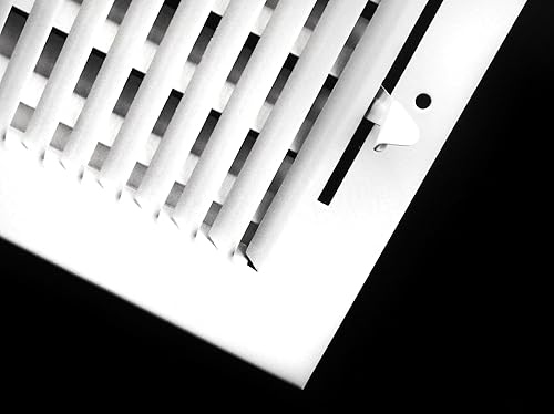 Miniatura 2 de HVAC Premium Rejilla de suministro de aire vertical de 2 vías de 20 x 8 pulgadas - Tapa de ventilación y difusor - Cara plana estampada - Blanco