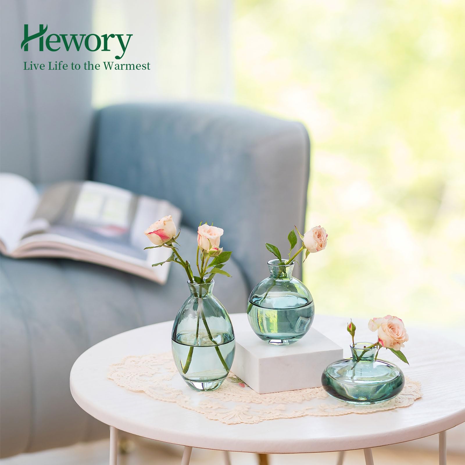 Hewory Glazen kleine vaas voor bloemen: 28 stuks bruiloft bud vazen enkele bloem vaas voor tafeldecoratie - mini vazen set glazen flessen voor kamerdecoratie thuis verjaardagsfeestje babyshower