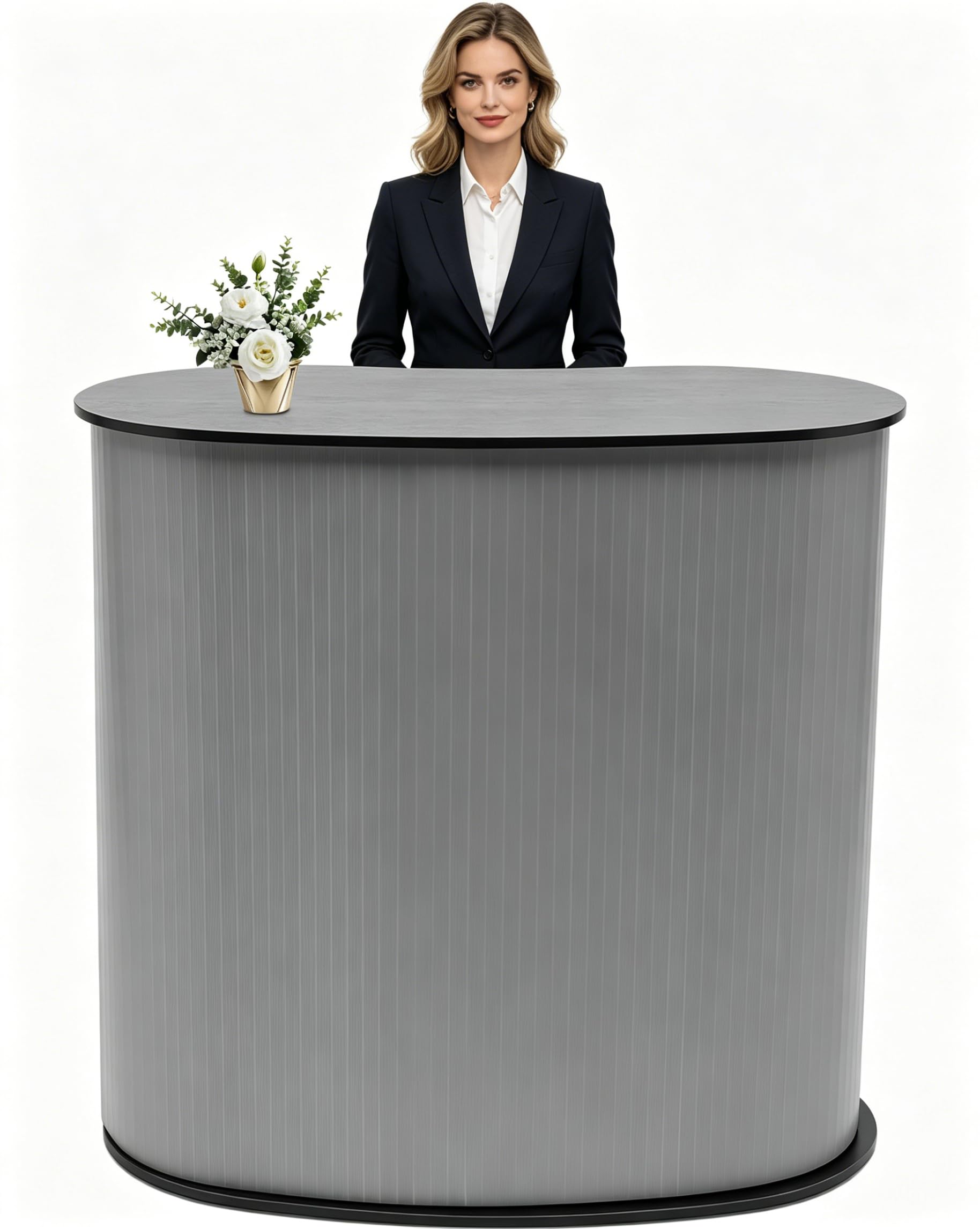 Klappbare Rezeptionstheken, Messetheke, Messetresen, Faltbar Bürotheke Verkaufstheke für Firmenempfang, Ausstellung, Produktdemonstrationen, 40 x 90 x 90cm