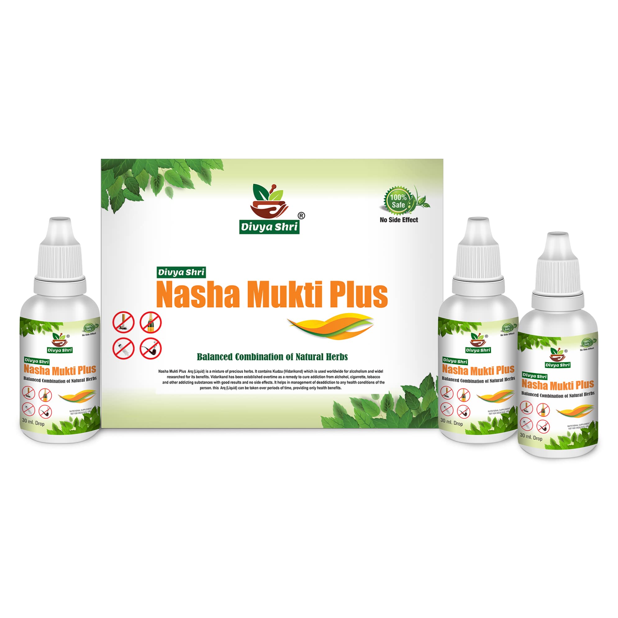 Divya Shri Nasha Mukti Plus | 100% Ayurvedic and Natural | No-Side Effects | Pack of 3 (90 ml) (B08R64MW1H) Amazon Price History, Amazon Price Tracker