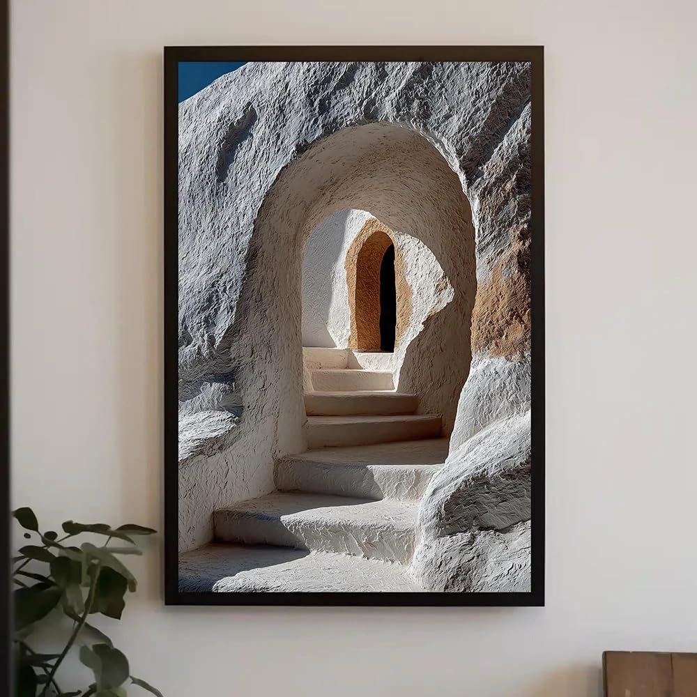 LTjiajuypd Canvas Print Archway Minimalist Mediterranean Wall Art Posters Home Living Room Decor(30x50CM/Frameless)